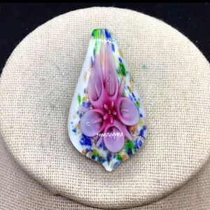 Vintage Costume Murano Glass Floral Pendant